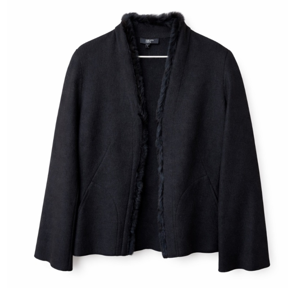Philippe Adec Paris Wool Cardigan Coat Jacket natural fibers